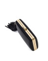 Black leather clutch Danse