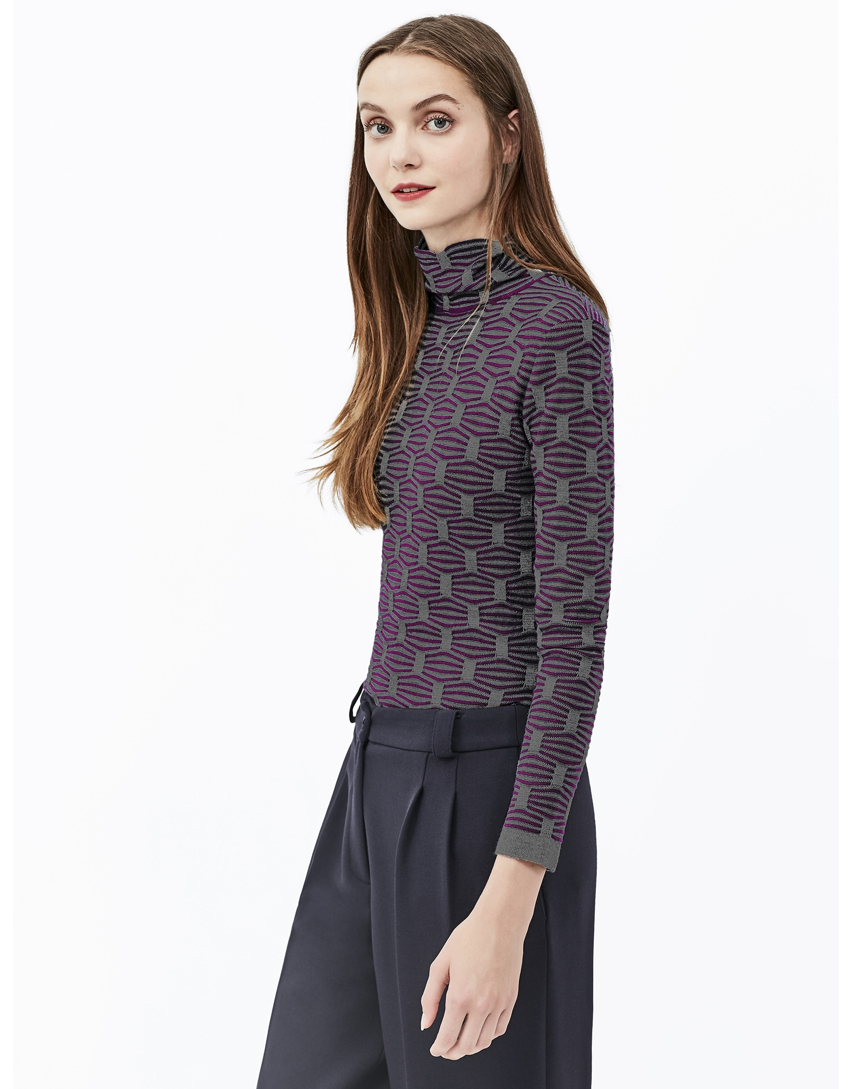Burgundy turtle neck top