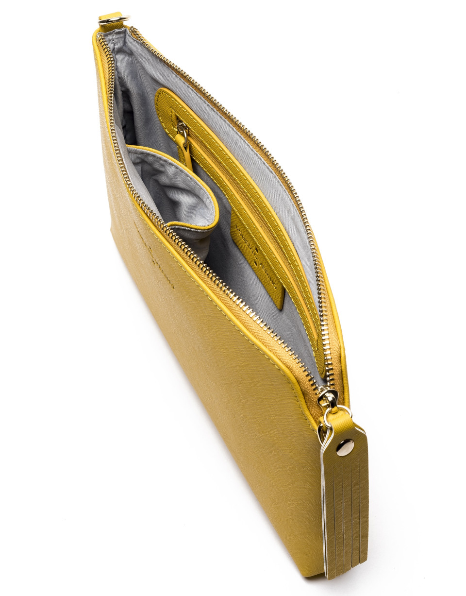 Clutch Lisa saffiano amarillo