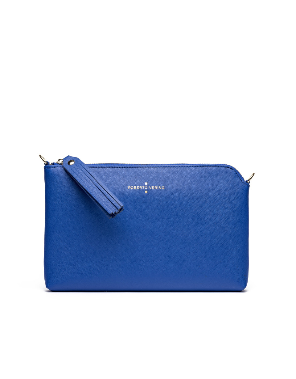 Blue Saffiano leather Lisa Clutch 