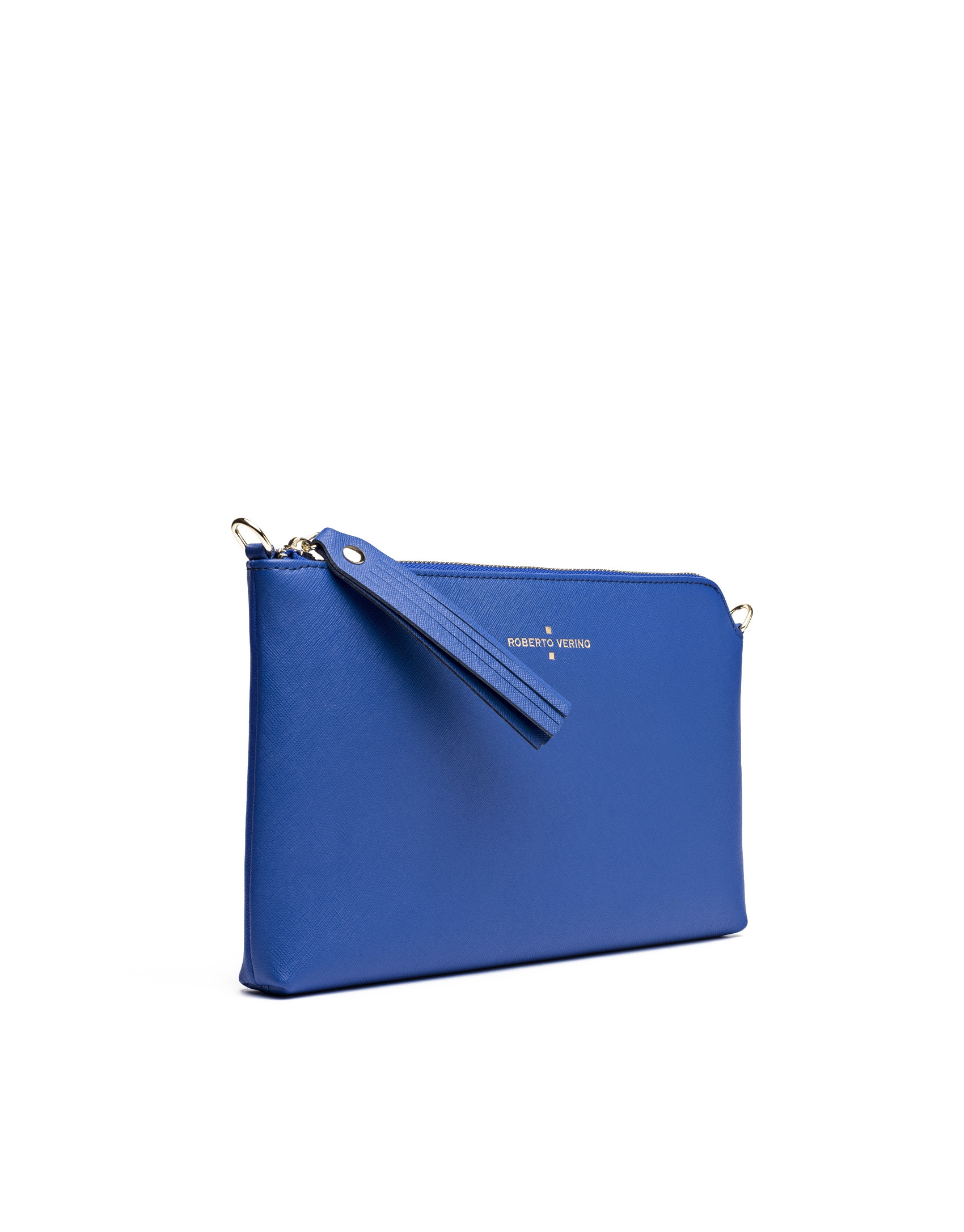Blue Saffiano leather Lisa Clutch 