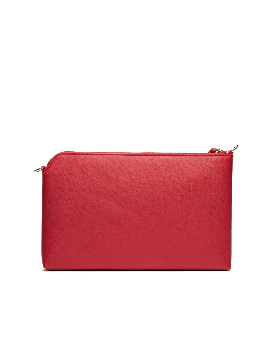 Bright red Saffiano leather Lisa Clutch 