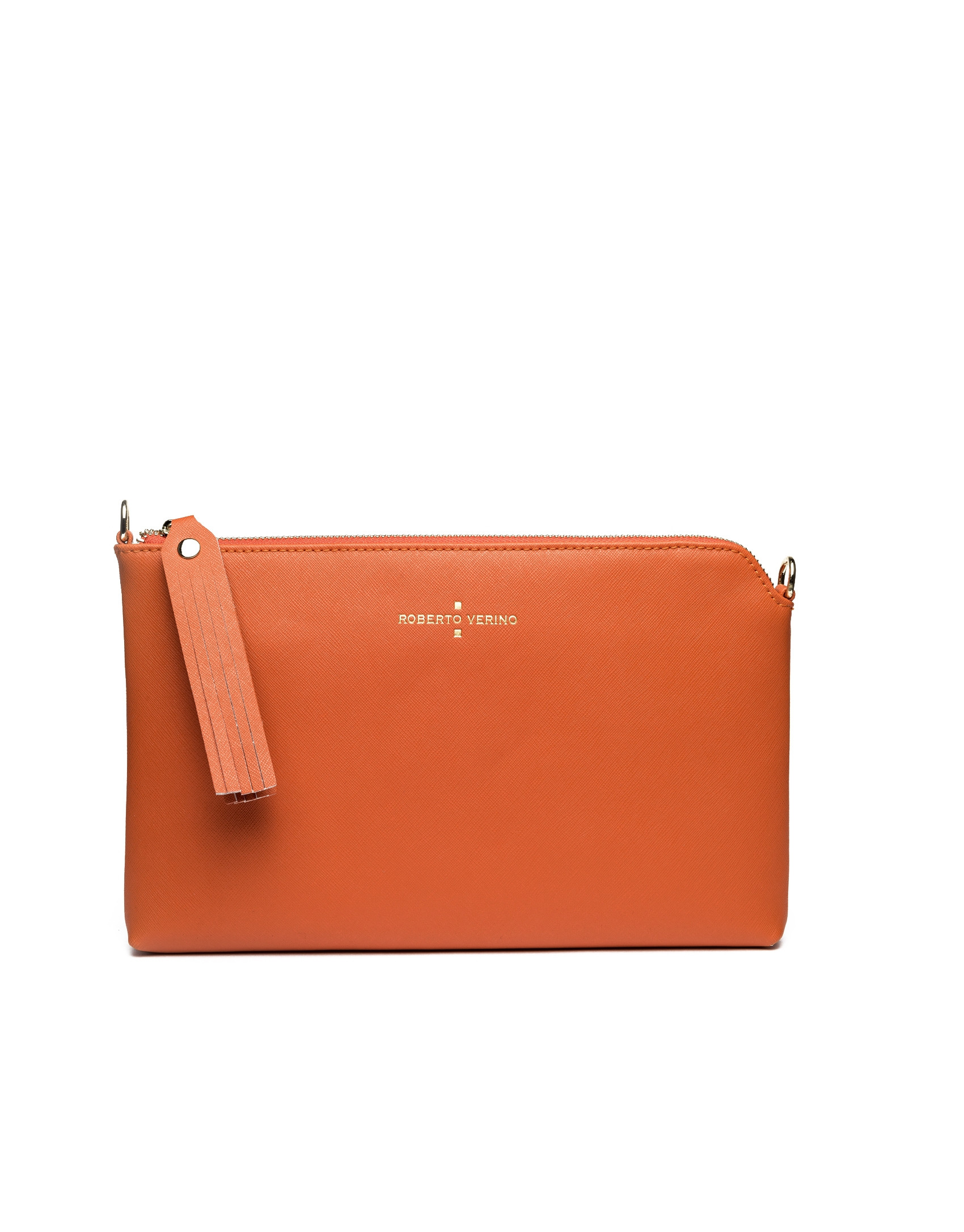 Orange Saffiano leather Lisa Clutch 