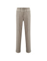 Beige pants contrasting velvet