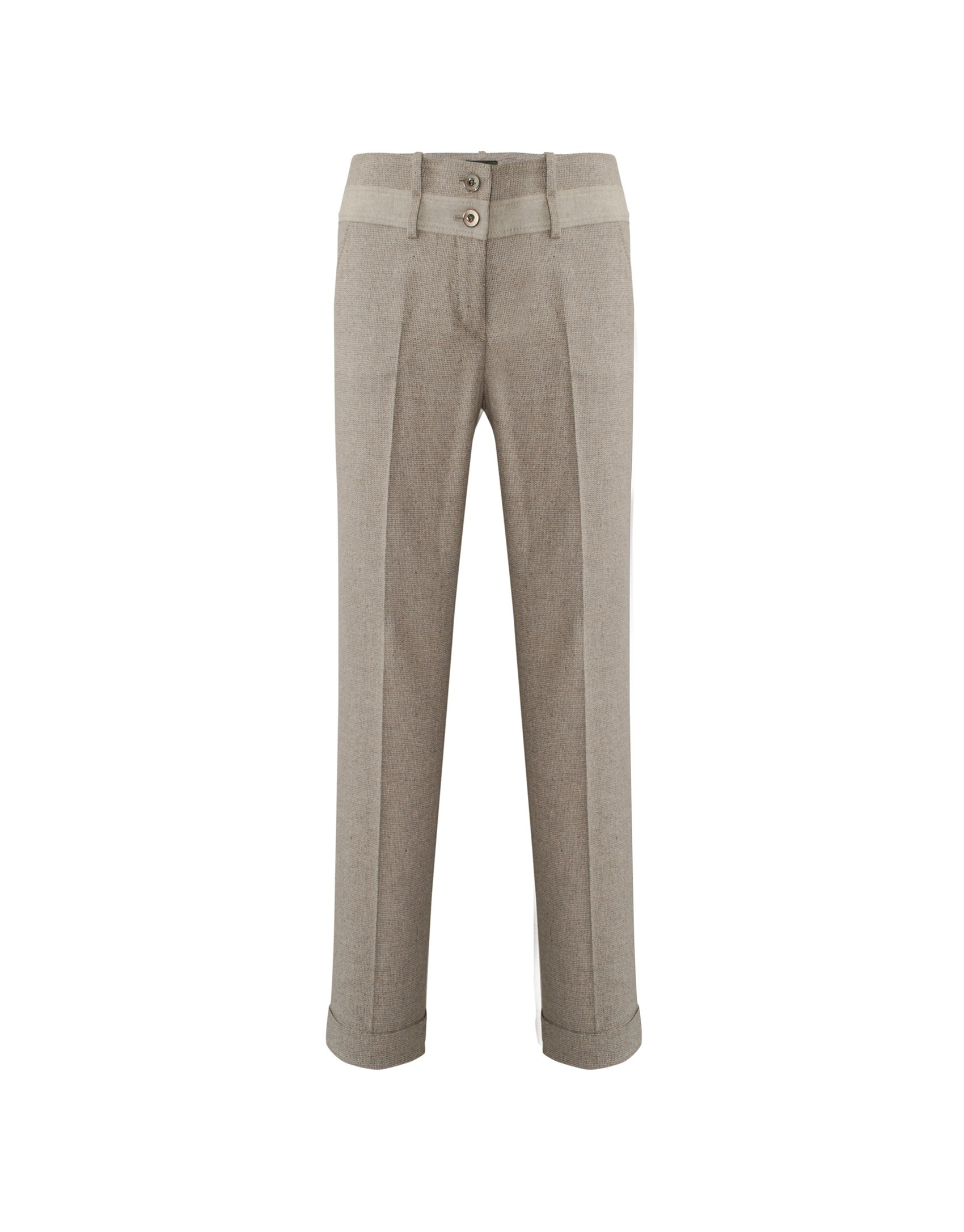 Beige pants contrasting velvet