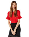 Top manga volante coral