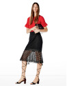 Coral top with flounce  sleeves