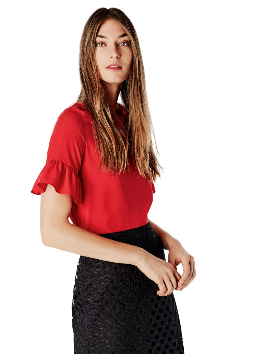 Top manga volante coral
