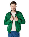 Green and navy blue reversible windbreaker