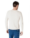 Beige structured square neck sweater