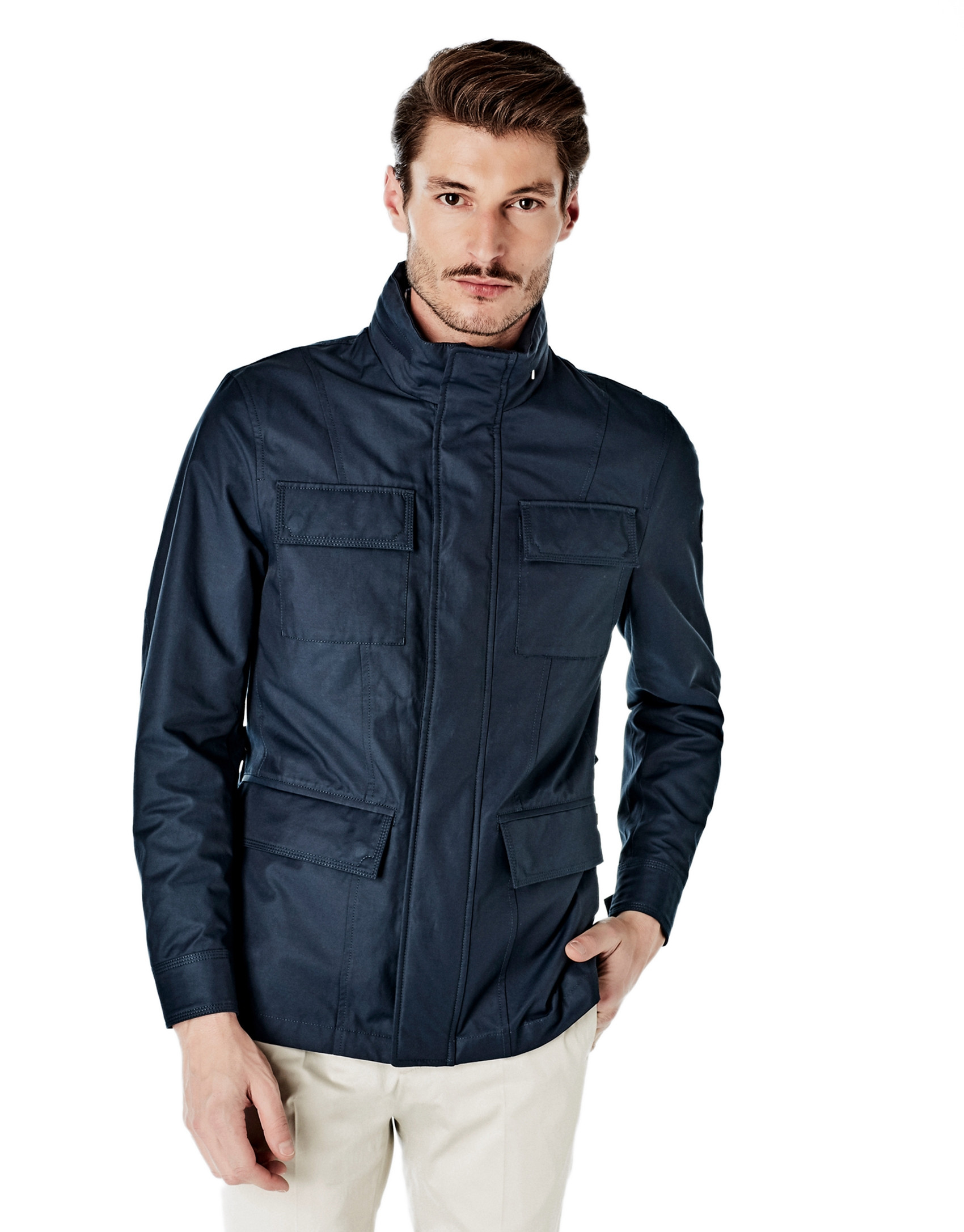 Parka 4 bolsillos marino