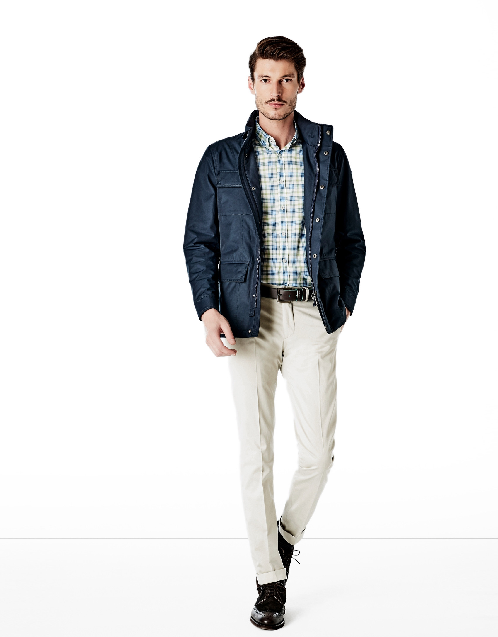 Parka 4 bolsillos marino