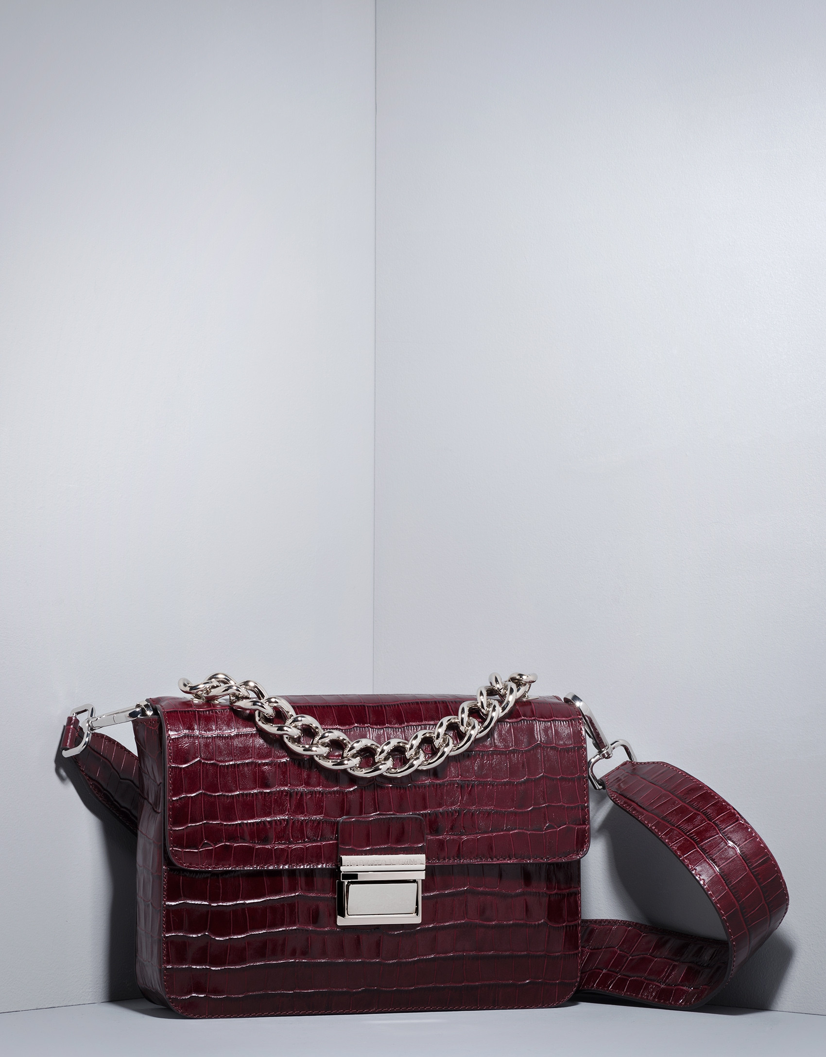Bolso cartera piel coco burdeos Joyce