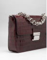 Burgundy alligator leather Joyce purse