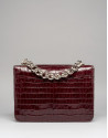 Burgundy alligator leather Joyce purse