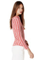 Coral top with boat neck