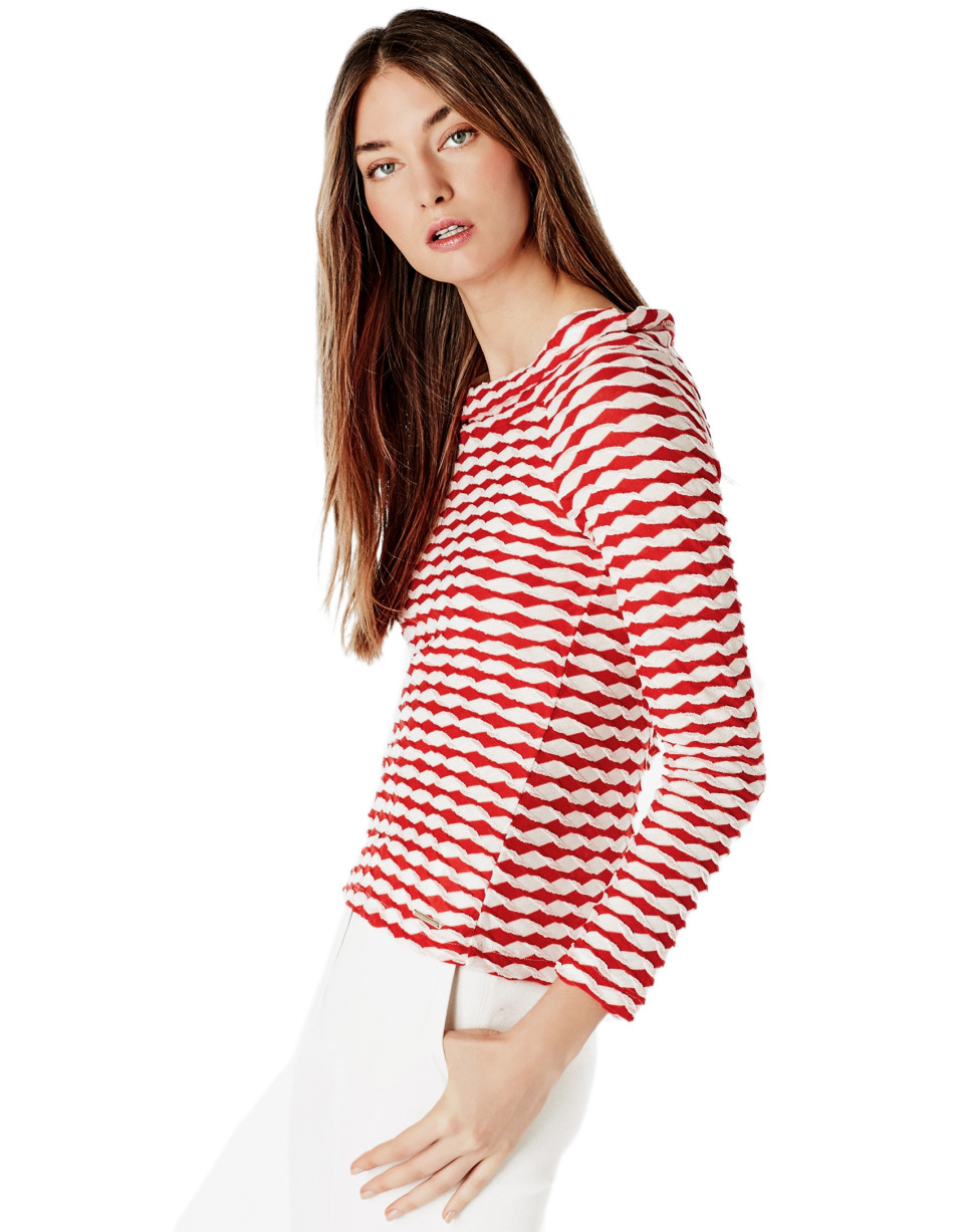Coral top with boat neck