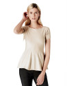 Jersey corte peplum beige