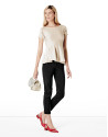 Jersey corte peplum beige