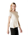 Jersey corte peplum beige