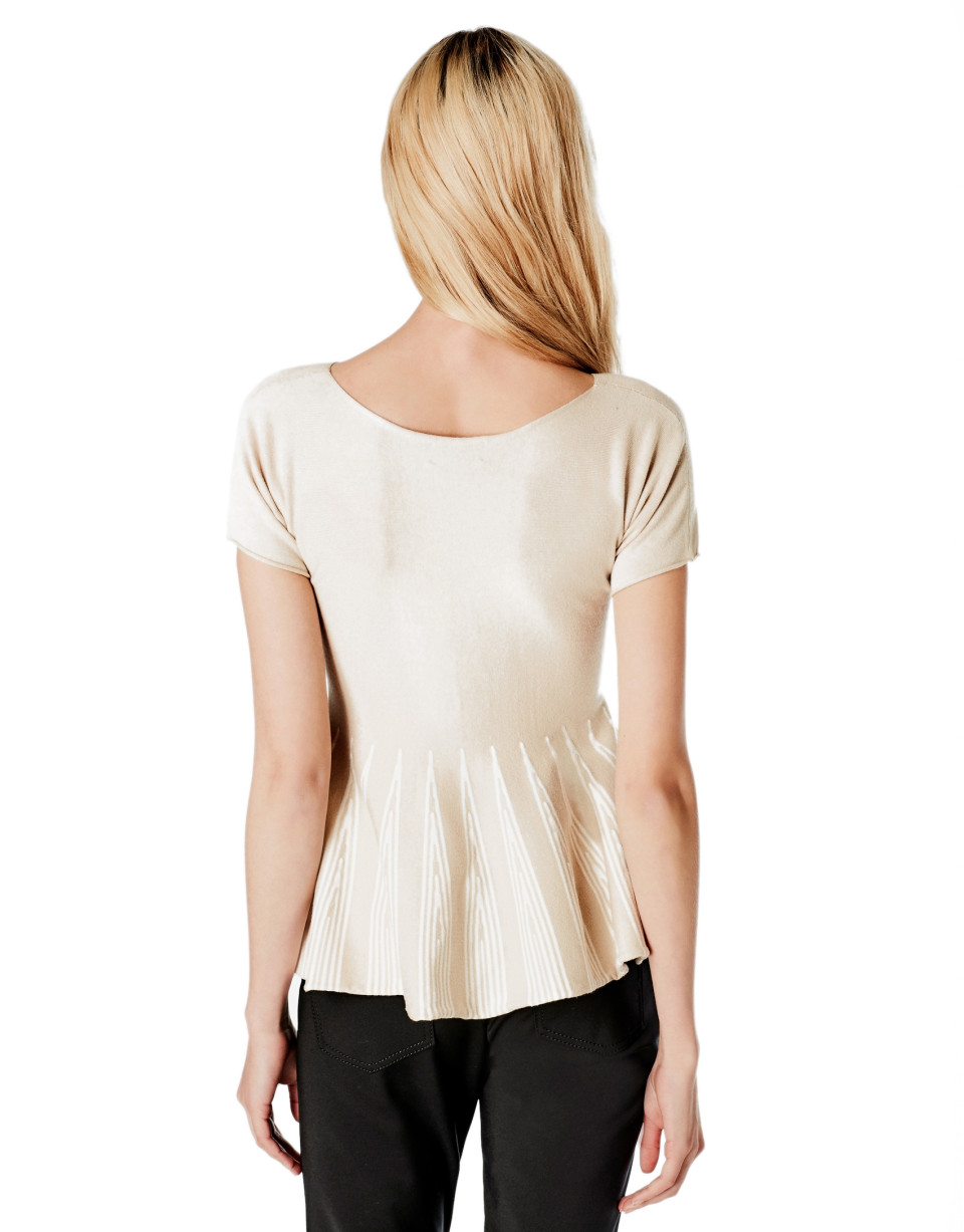 Jersey corte peplum beige