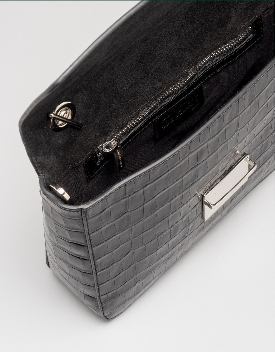 Bolso cartera piel coco negro Joyce