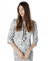 Blue floral print short jacket
