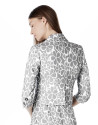 Blue floral print short jacket