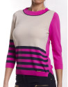 Long sleeve asymmetric striped jersey 