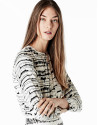 Beige blouse with round neckline