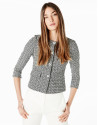 Black print short jacket 