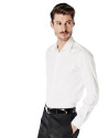 Camisa vestir slim fit dibujo blanca
