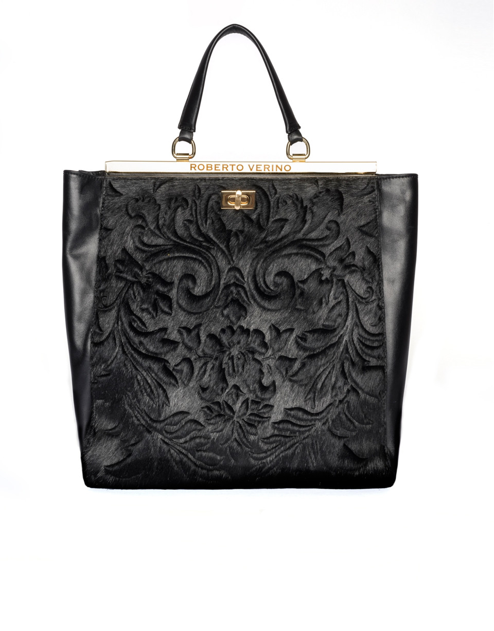 Bolso tote piel negro Baver