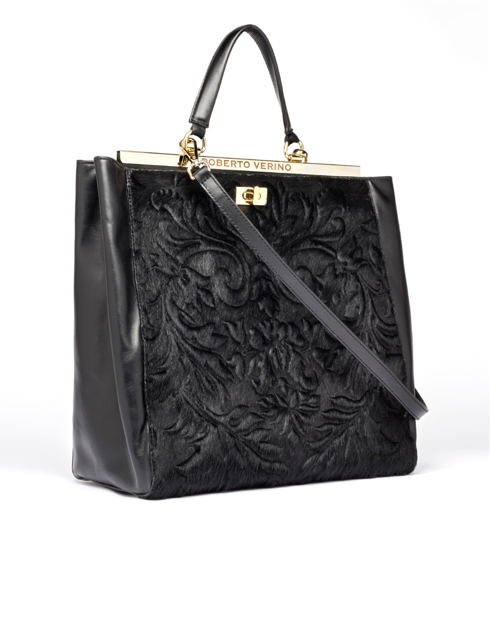 Bolso tote piel negro Baver