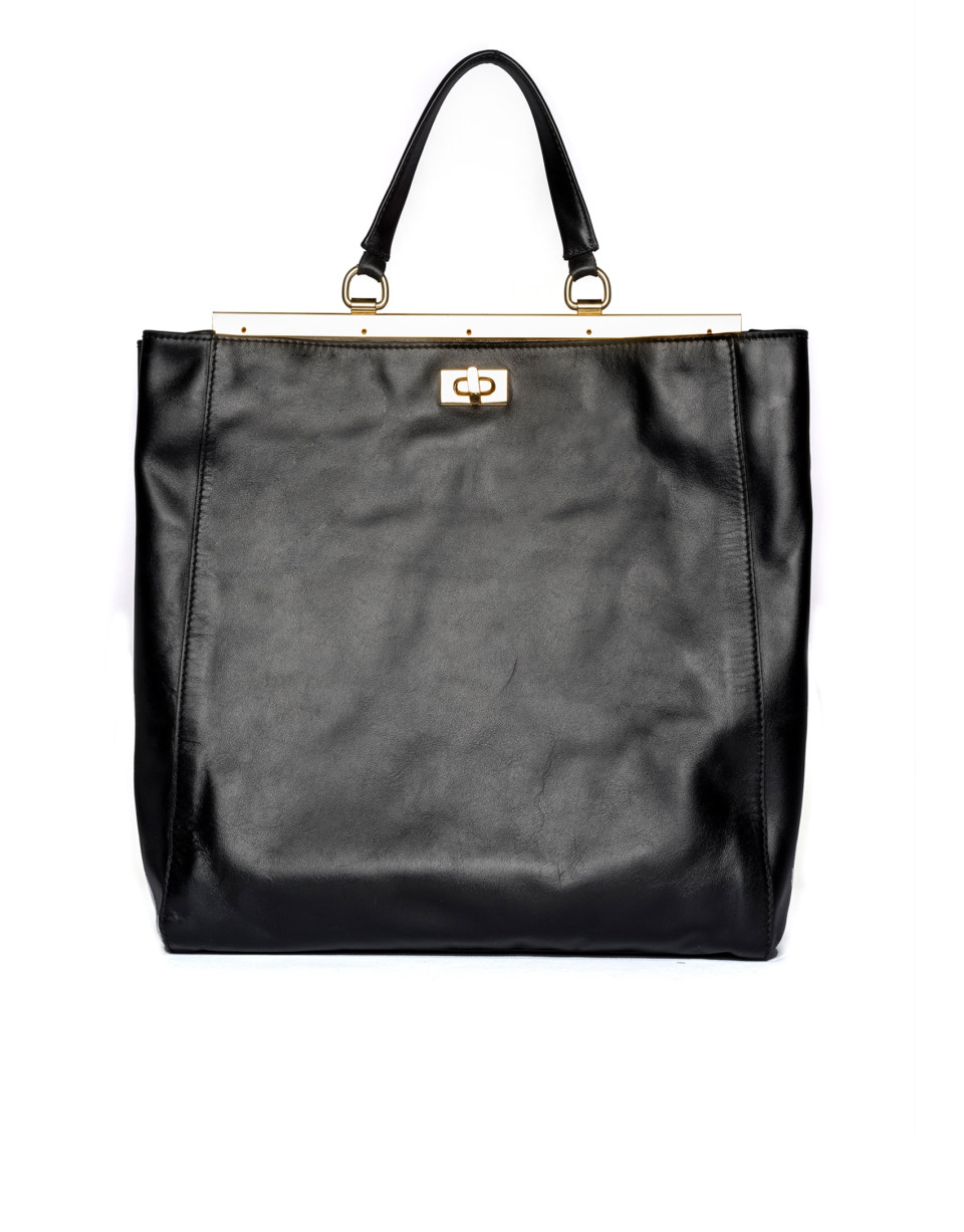 Bolso tote piel negro Baver