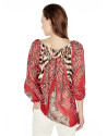 Red loose  off-the-shoulder neck shirt