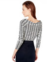 Blue top with boat neck