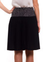 Pleated skirt with print yoke