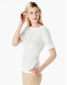 White openwork knit top