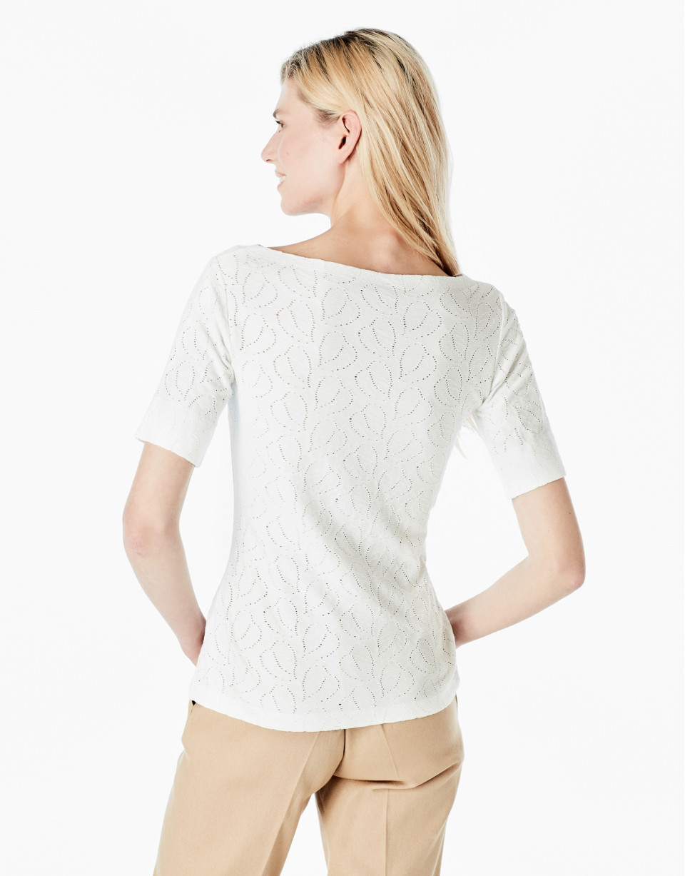 White openwork knit top
