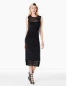 Vestido largo punto negro calado