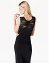 Vestido largo punto negro calado