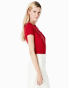 Red ribbed sweater