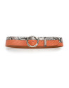 Snakeskin and orange embossed belt