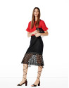Black godet lace skirt