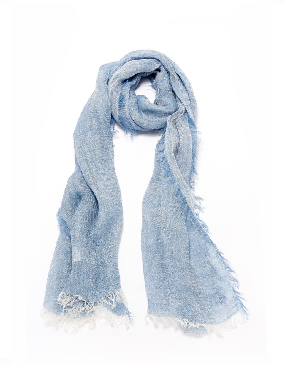 Light blue linen scarf