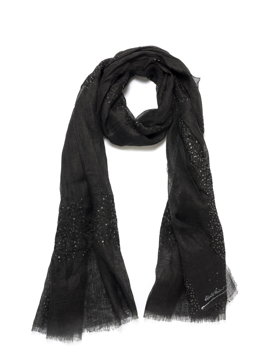 Foulard negro bordado