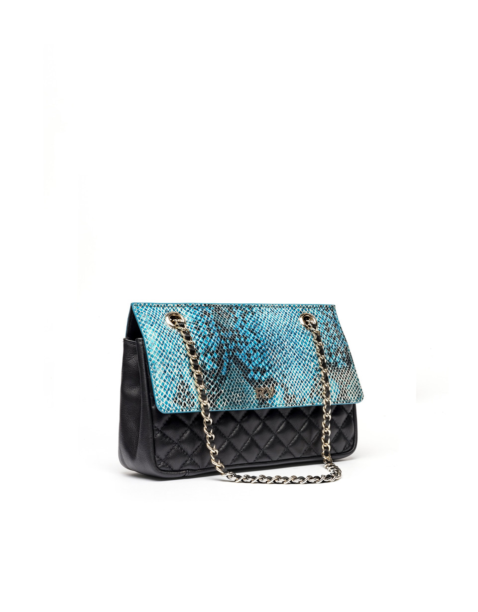 Bolso shoulder piel grabado serpiente Ghauri