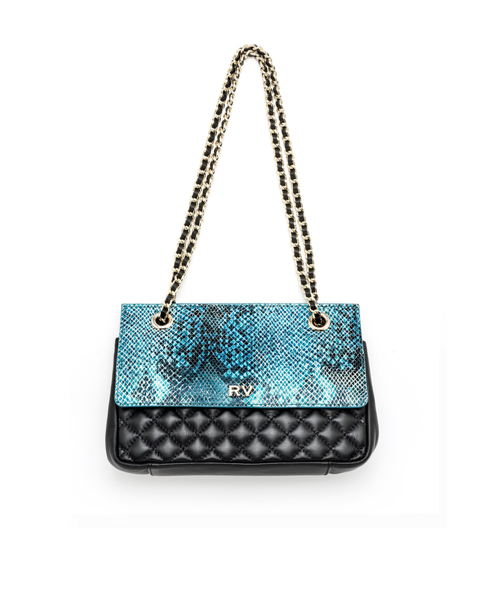 Bolso shoulder piel grabado serpiente Ghauri