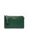 Dark green Saffiano leather Lisa Clutch 